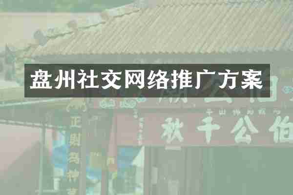 盘州社交网络推广方案