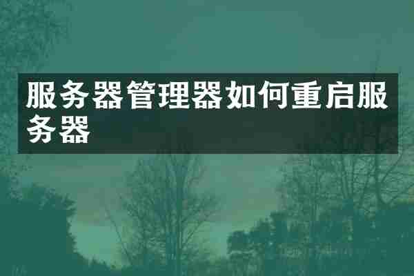 服务器管理器如何重启服务器