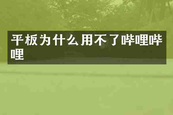 平板为什么用不了哔哩哔哩