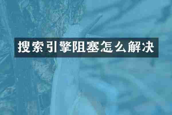 搜索引擎阻塞怎么解决