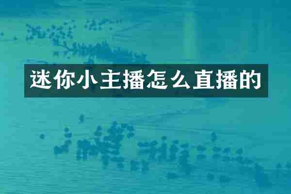 迷你小主播怎么直播的