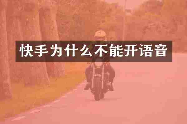 快手为什么不能开语音