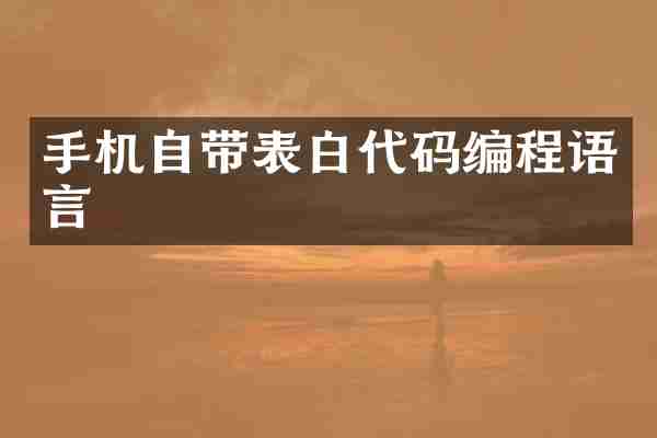 手机自带表白代码编程语言