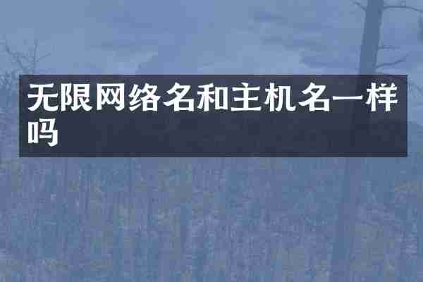 无限网络名和主机名一样吗