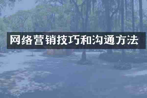 网络营销技巧和沟通方法