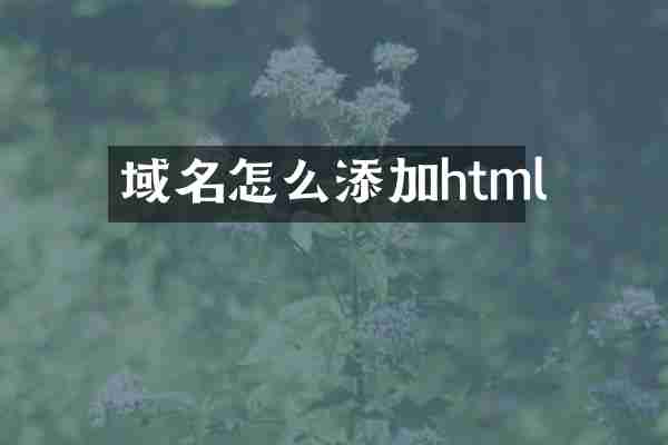 域名怎么添加html