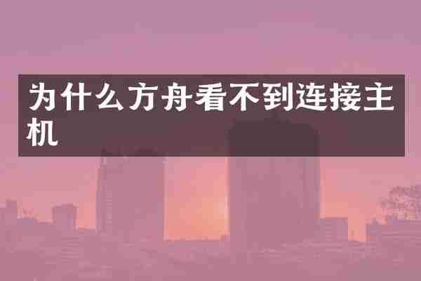 为什么方舟看不到连接主机