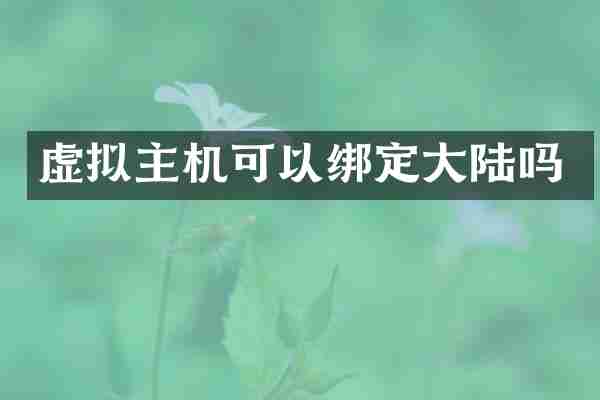 虚拟主机可以绑定大陆吗