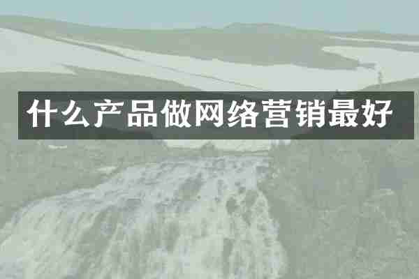 什么产品做网络营销最好