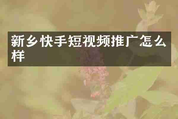 新乡快手短视频推广怎么样