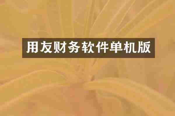 用友财务软件单机版