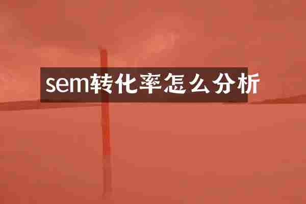 sem转化率怎么分析