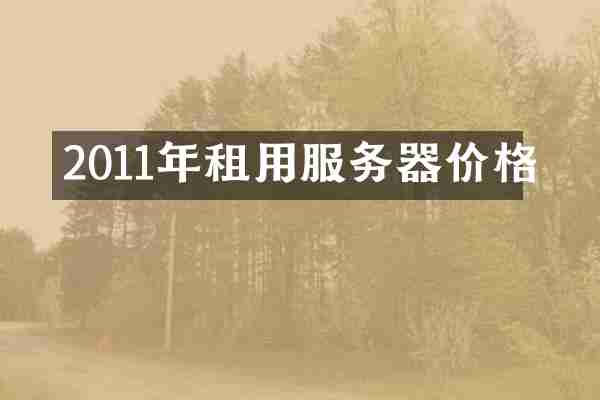 2011年租用服务器价格