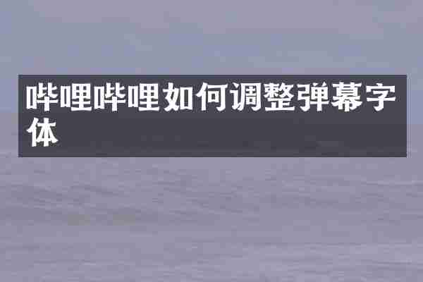 哔哩哔哩如何调整弹幕字体
