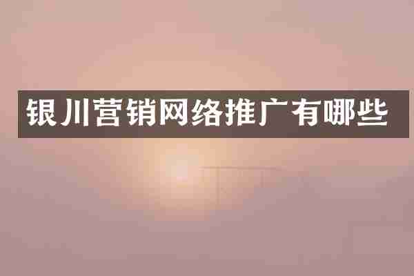 银川营销网络推广有哪些