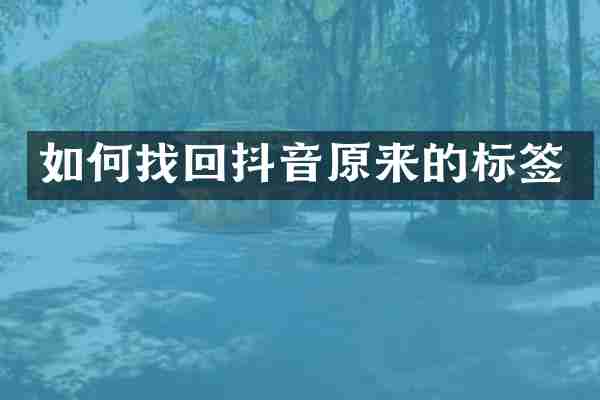 如何找回抖音原来的标签