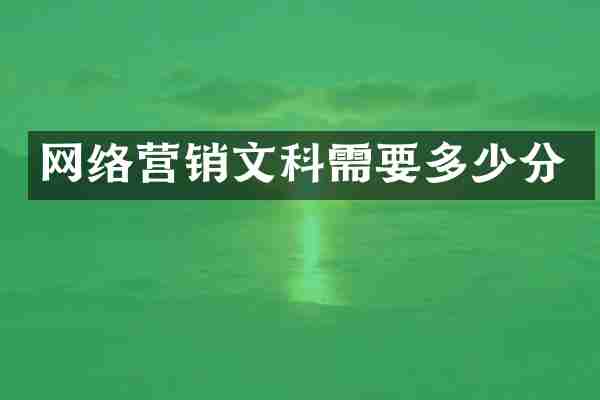 网络营销文科需要多少分