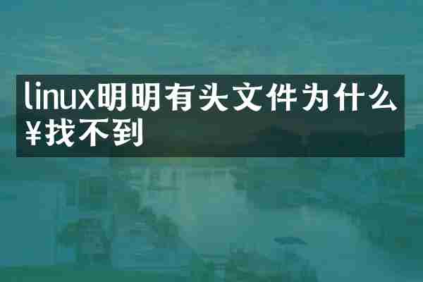 linux明明有头文件为什么查找不到