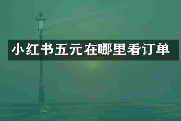 小红书五元在哪里看订单