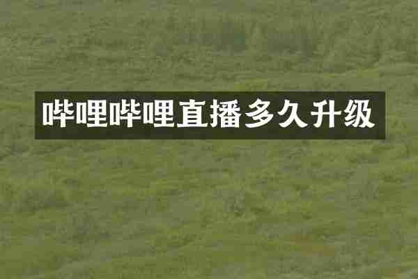 哔哩哔哩直播多久升级