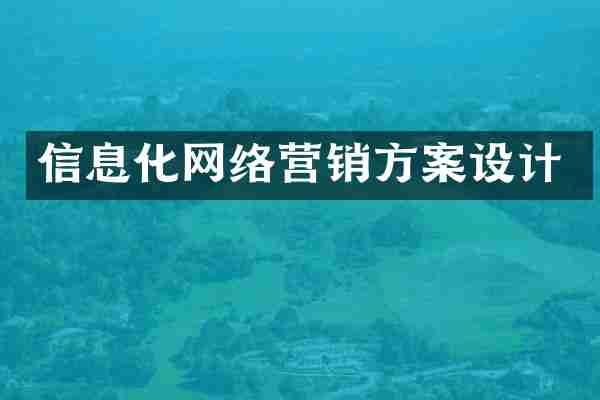 信息化网络营销方案设计