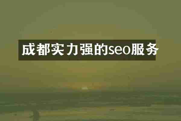 成都实力强的seo服务