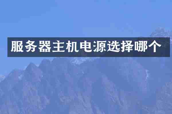 服务器主机电源选择哪个