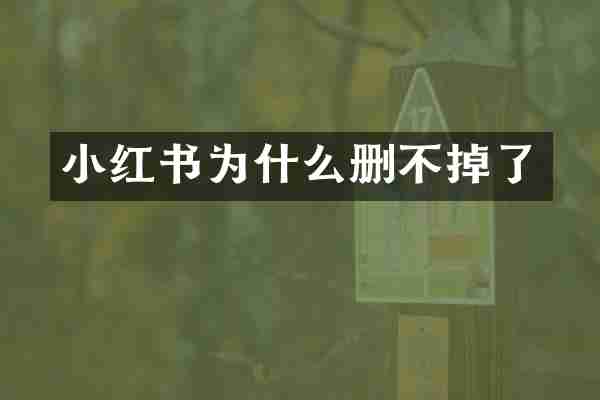 小红书为什么删不掉了