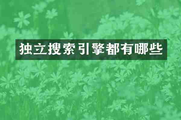 独立搜索引擎都有哪些