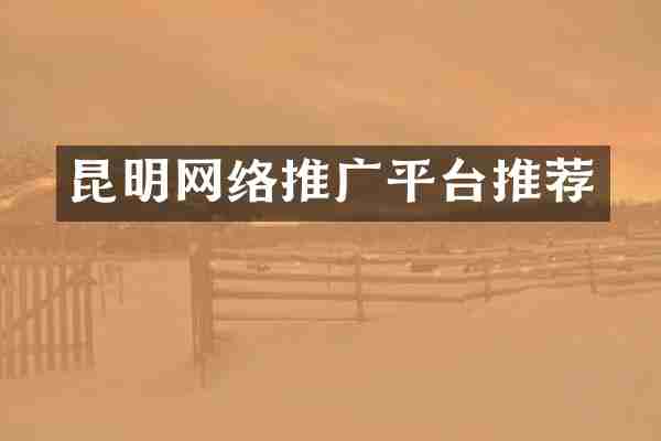 昆明网络推广平台推荐