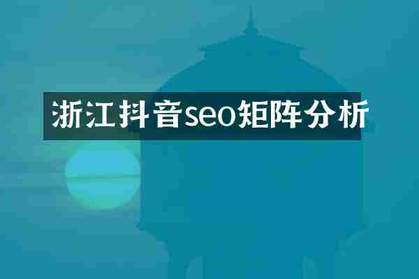 浙江抖音seo矩阵分析