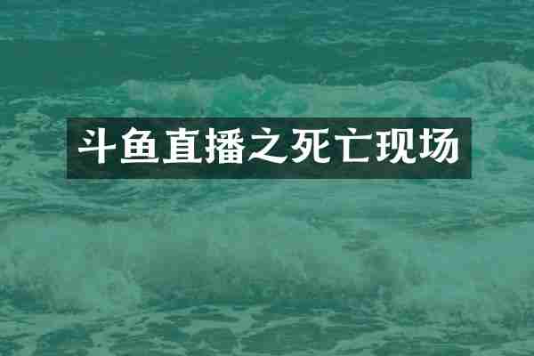斗鱼直播之死亡现场
