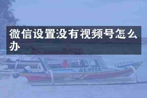 微信设置没有视频号怎么办