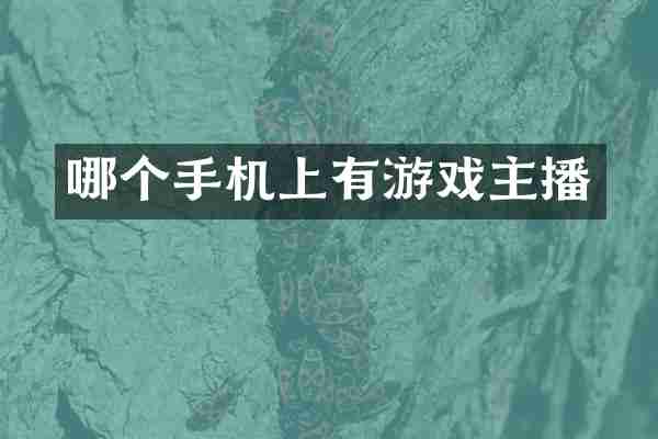 哪个手机上有游戏主播