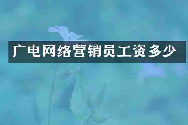 广电网络营销员工资多少