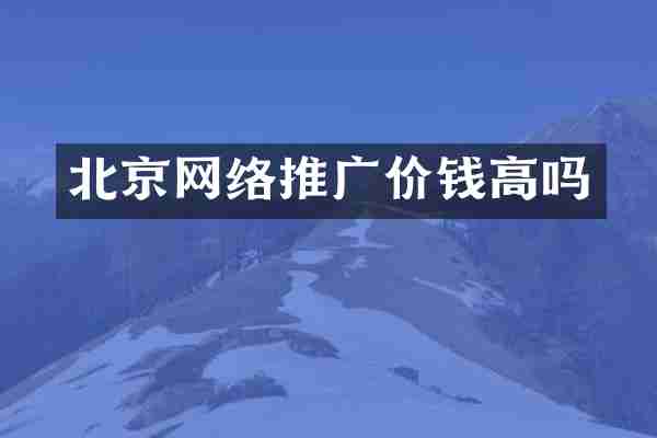 北京网络推广价钱高吗