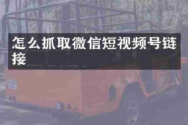 怎么抓取微信短视频号链接