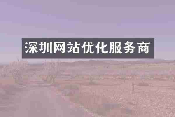 深圳网站优化服务商