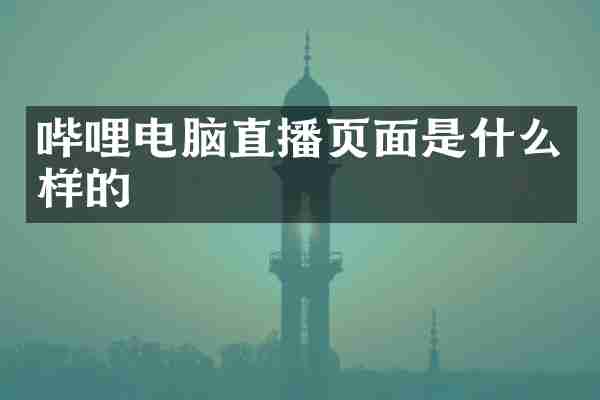 哔哩电脑直播页面是什么样的