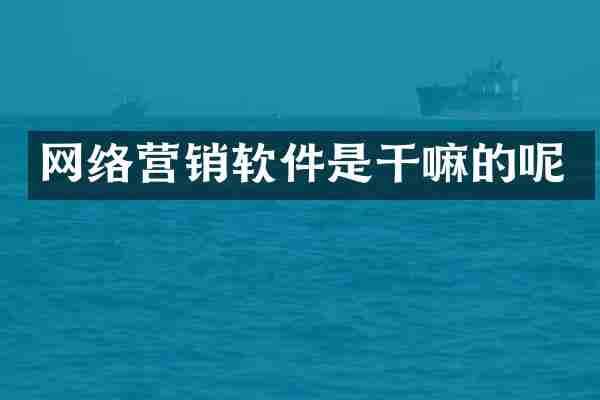 网络营销软件是干嘛的呢