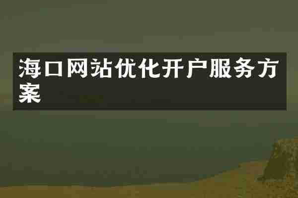海口网站优化开户服务方案