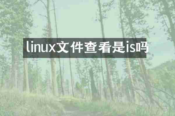 linux文件查看是is吗