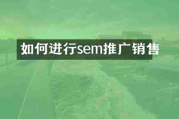 如何进行sem推广销售