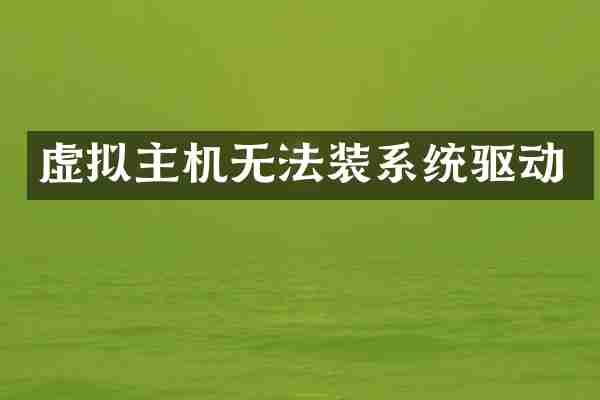 虚拟主机无法装系统驱动