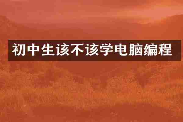 初中生该不该学电脑编程