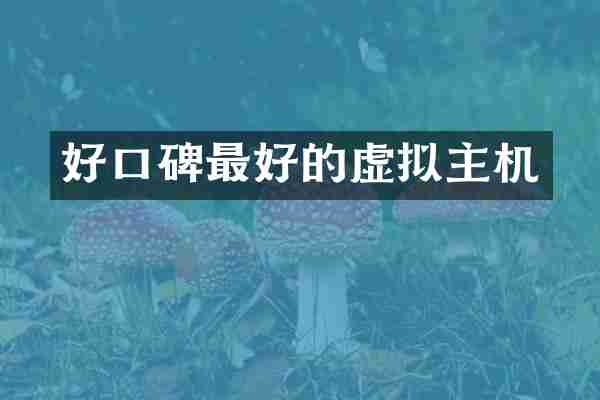 好口碑最好的虚拟主机