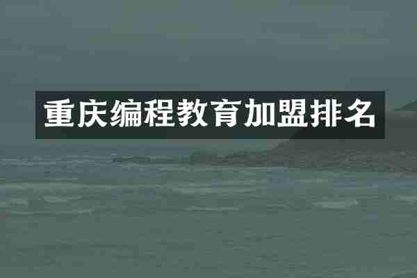 重庆编程教育加盟排名