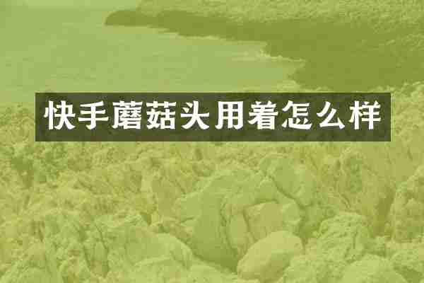 快手蘑菇头用着怎么样