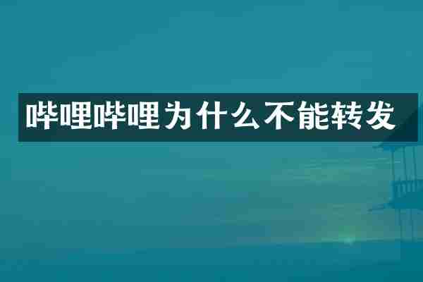 哔哩哔哩为什么不能转发