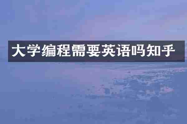 大学编程需要英语吗知乎